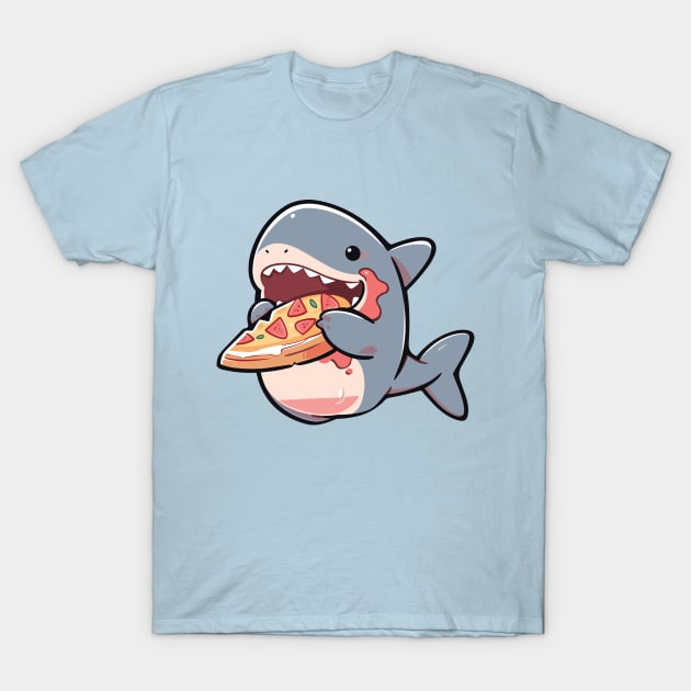 Shark eating pizza shirt sale